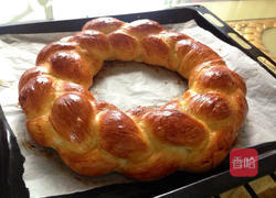 圣诞节花圈面包的做法图解5