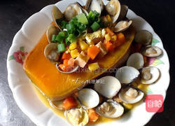 南瓜盅蛤蛎浓汤的做法图解6