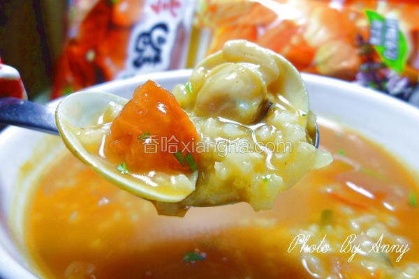番茄蛤蜊砂锅粥