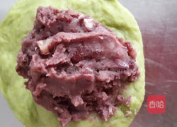 抹茶红豆餐包的做法图解4