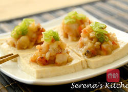 虾仁镶豆腐的做法图解3