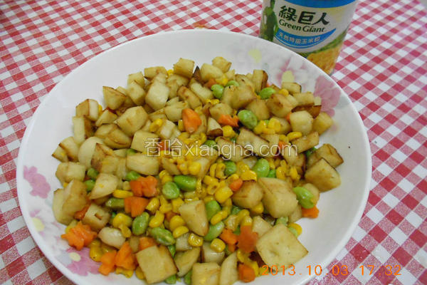 馒头丁玉米粒