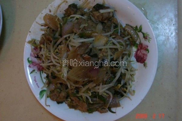 炒洋葱肉丝豆芽菜
