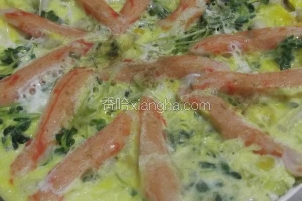 豌豆苗蟹棒煎蛋