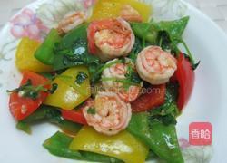 虾仁炒甜椒的做法图解4