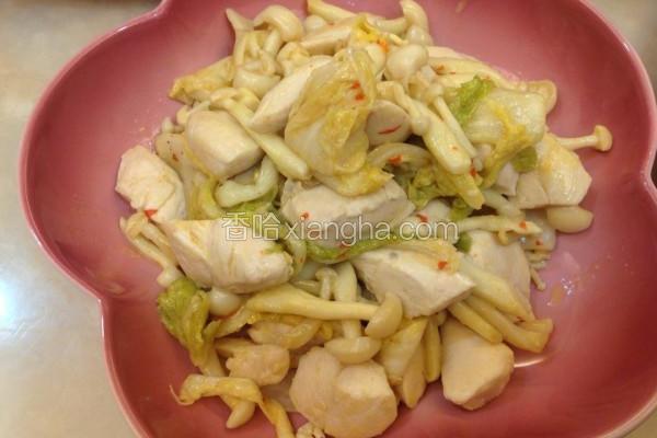 黄金泡菜炒菇菇鸡