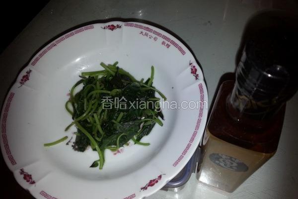 凉拌葱油地瓜叶