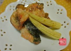 鲑鱼南瓜烤盘料理的做法图解5