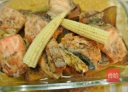 鲑鱼南瓜烤盘料理的做法图解4