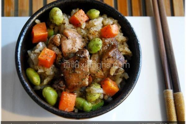 黑木耳鸡肉蒸饭