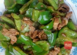 肉片炒大椒。的做法图解5