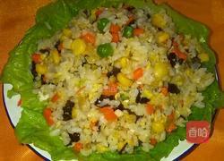 五彩蛋炒饭的做法图解7