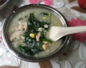 营养菠菜瑶柱瘦肉粥[图]