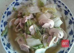 大白菜蘑菇炒肉片的做法图解3