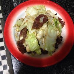 豆豉包菜炒香肠的做法[图]