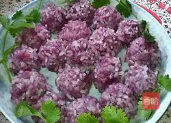 Illustration of how to make glutinous rice and purple potato balls 8