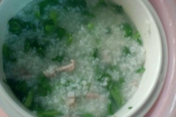 青菜瘦肉粥