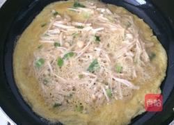金针菇煎蛋的做法图解5