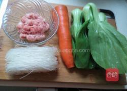 油菜肉丸粉丝汤的做法图解1