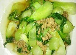 油菜炒肉片