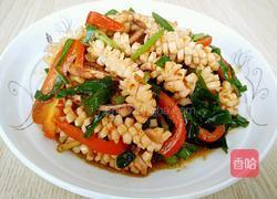 韭菜炒鱿鱼花的做法图解13