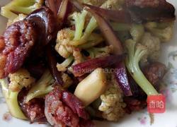 川味辣肠干烧散花菜的做法图解6