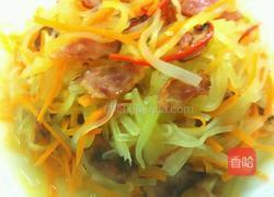 腊肠炒双丝(莴笋和胡萝卜)的做法图解5