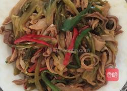 双椒酸菜炒猪肚的做法图解5