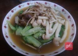 双菇扒生菜的做法图解4