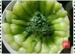 扒油菜炸虾肉的做法图解2