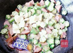 秋葵炒肠的做法图解5