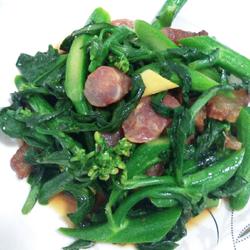 腊味炒芥蓝的做法[图]