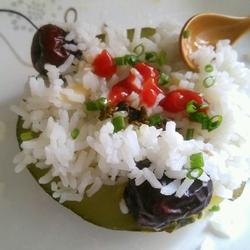 南瓜盅蒸饭的做法[图]