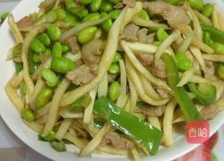 毛豆茭白炒肉丝的做法图解6