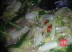 肉片辣椒白菜叶的做法图解6