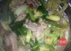 肉片辣椒白菜叶的做法图解7