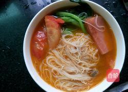西红柿青菜火腿汤面的做法图解5