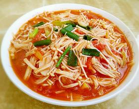 西红柿炒金针菇[图]