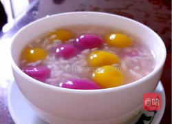 酒酿南瓜紫薯汤圆的做法图解3