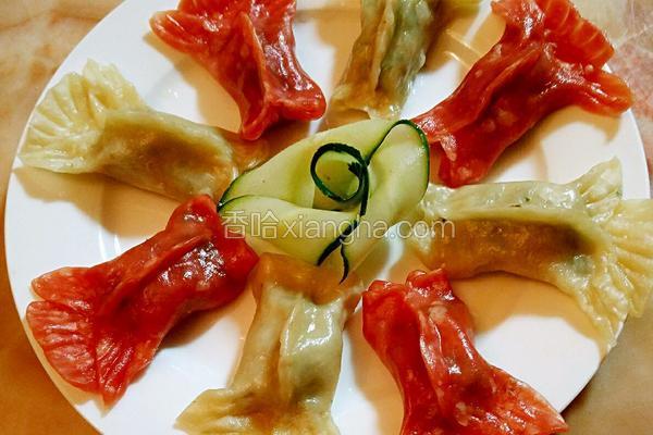 韭菜马蹄肉末金鱼饺子