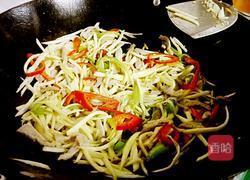 双椒瘦肉炒茭白的做法图解7