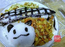 我的熊猫饭团和菜的做法图解5