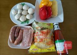 口菇蜜汁火腿肠培根披萨的做法图解1