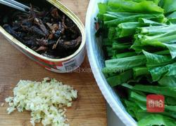 豆豉鲮鱼油麦菜的做法图解1