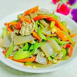 双椒炒磨芋的做法[图]