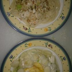 花式拌牛奶面（搭白菜鸡蛋饼）的做法[图]