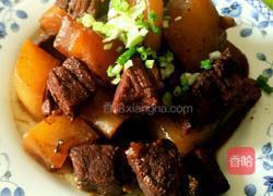 红烧白萝卜牛肉块的做法图解3
