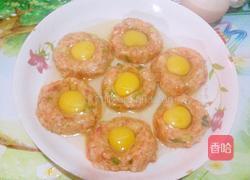 肉饼蒸鹌鹑蛋的做法图解3