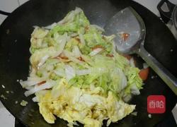 番茄鸡蛋炒白菜的做法图解8