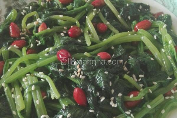 花生芝麻炒菠菜